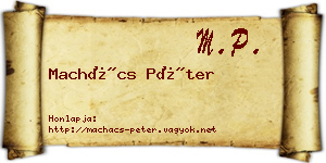 Machács Péter névjegykártya